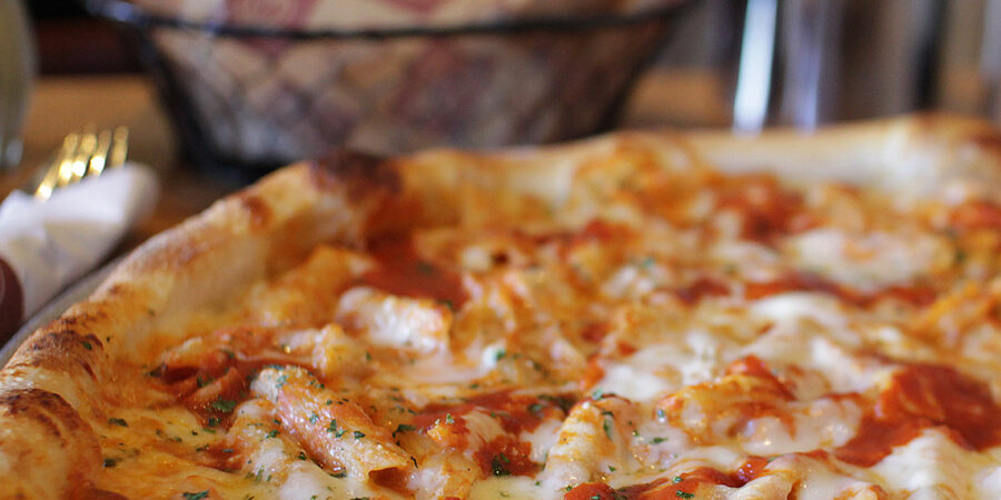 Baked Ziti Pizza Slice